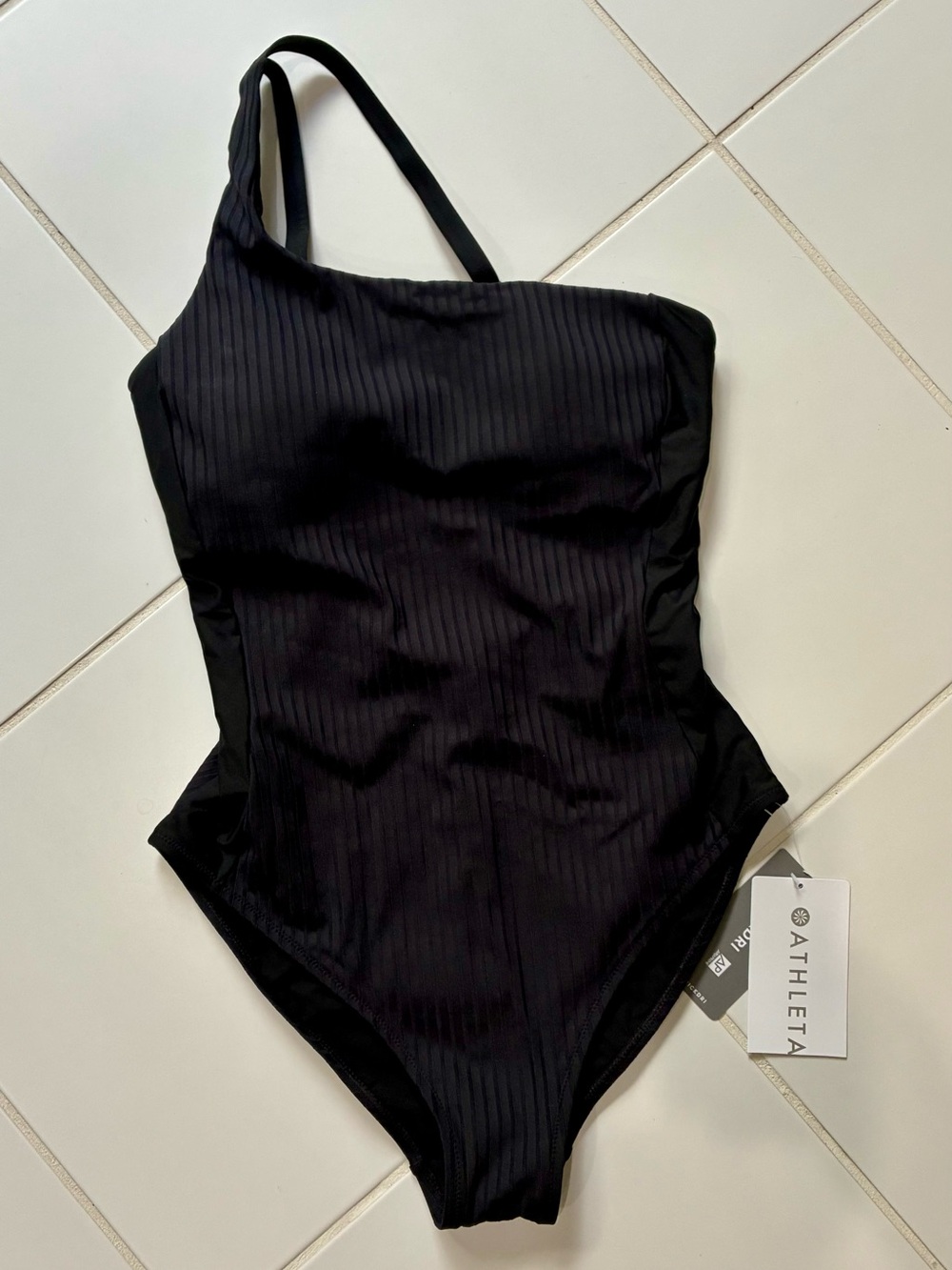 Athleta Rib Asymmetric One Piece Swimsuit